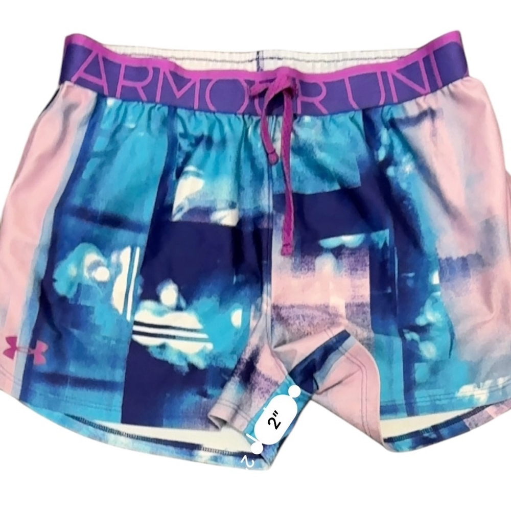 Under Armour Girl's Youth Printed Play Up Shorts Size YL/YXL - Picture 6 of 7